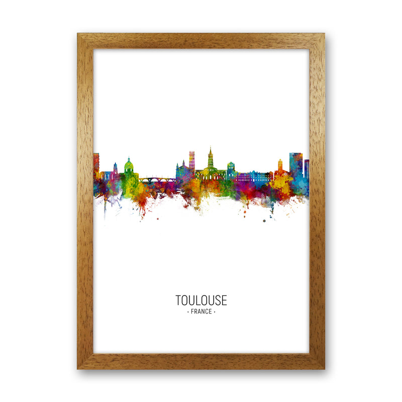 Toulouse France Skyline Portrait Art Print by Michael Tompsett Oak Grain