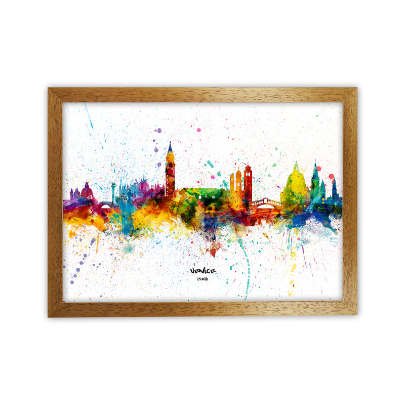 Venice Italy Skyline Splash Art Print by Michael Tompsett Oak Grain
