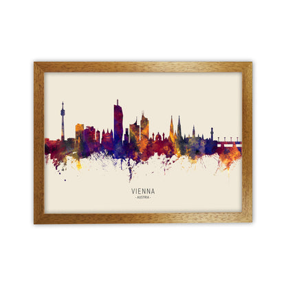 Vienna Austria Skyline Autumn City Name Art Print by Michael Tompsett Oak Grain