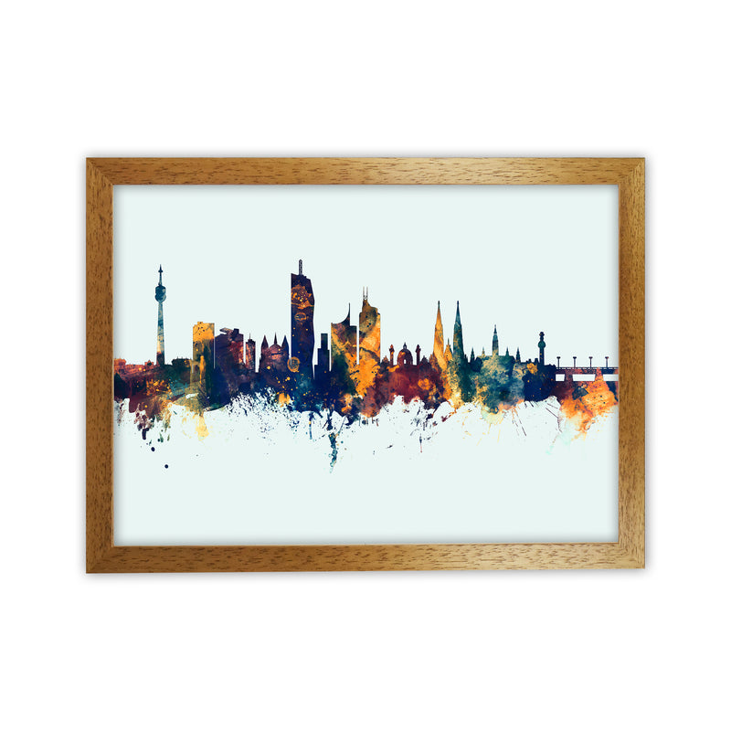 Vienna Austria Skyline Blue Orange Art Print by Michael Tompsett Oak Grain