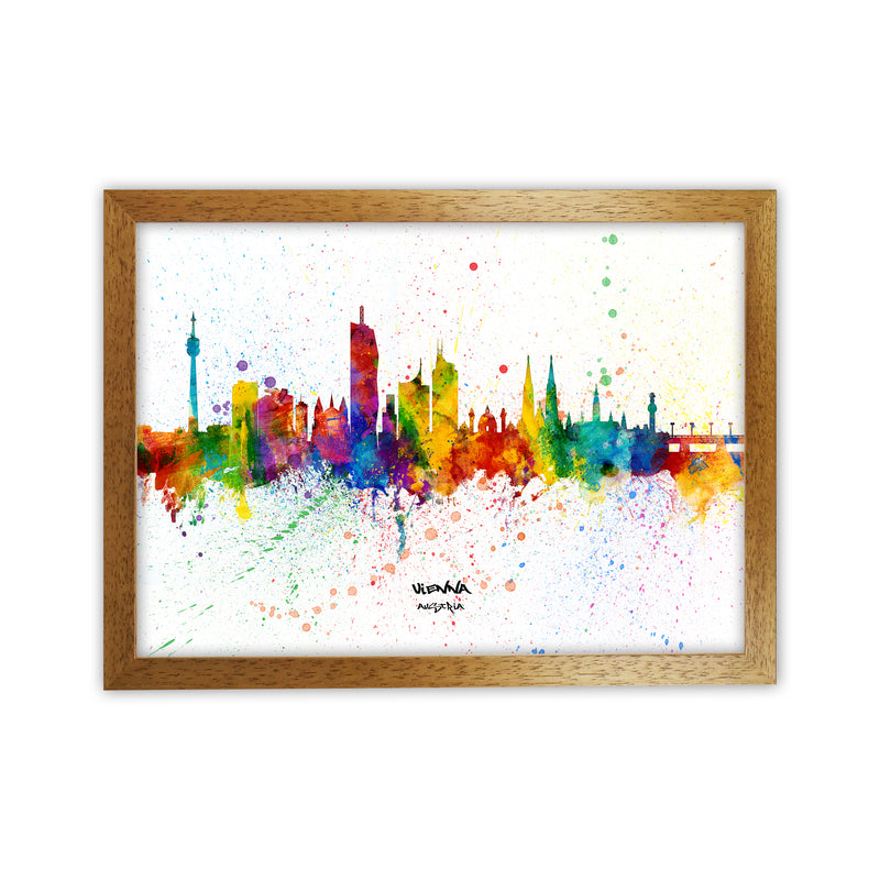 Vienna Austria Skyline Splash Art Print by Michael Tompsett Oak Grain