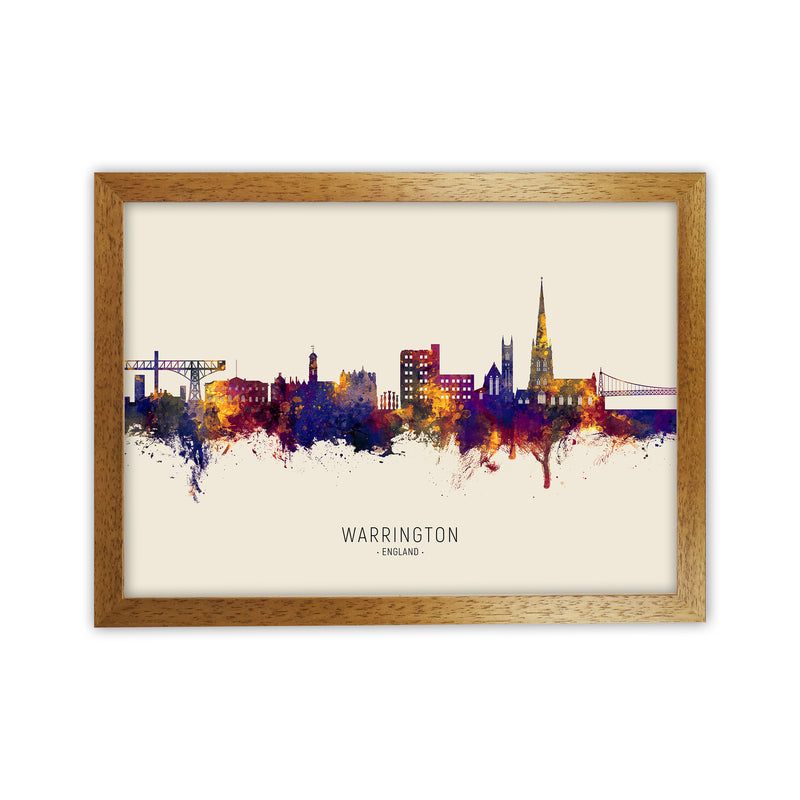 Warrington England Skyline Autumn City Name Art Print by Michael Tompsett Oak Grain