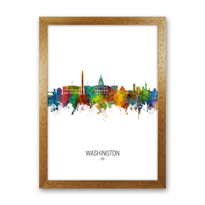 Washington Dc Skyline Portrait Art Print by Michael Tompsett Oak Grain