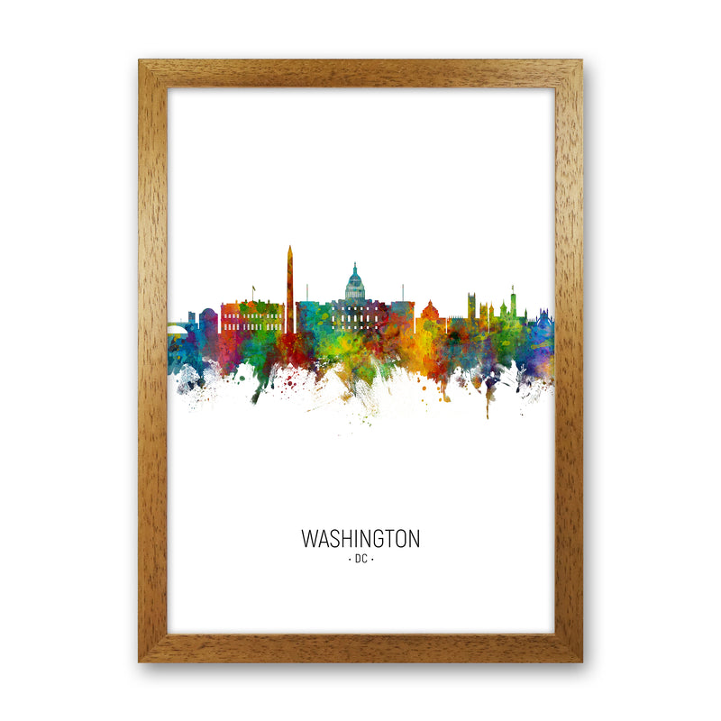Washington Dc Skyline Portrait Art Print by Michael Tompsett Oak Grain