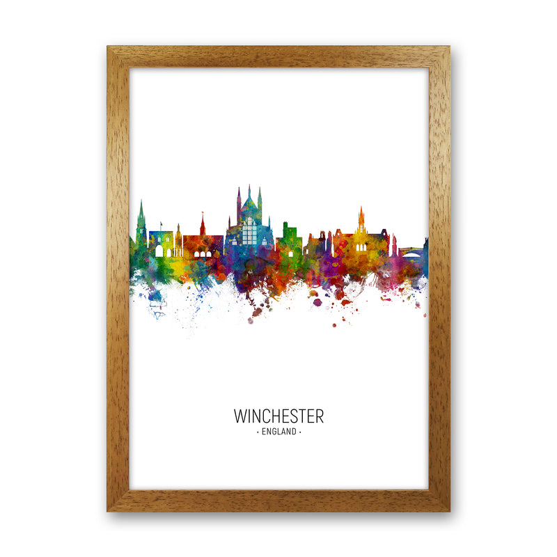 Winchester England Skyline Portrait Art Print by Michael Tompsett Oak Grain