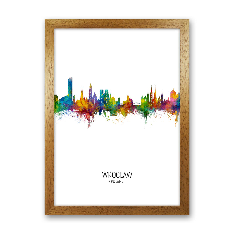 Wroclaw Poland Skyline Portrait Art Print by Michael Tompsett Oak Grain