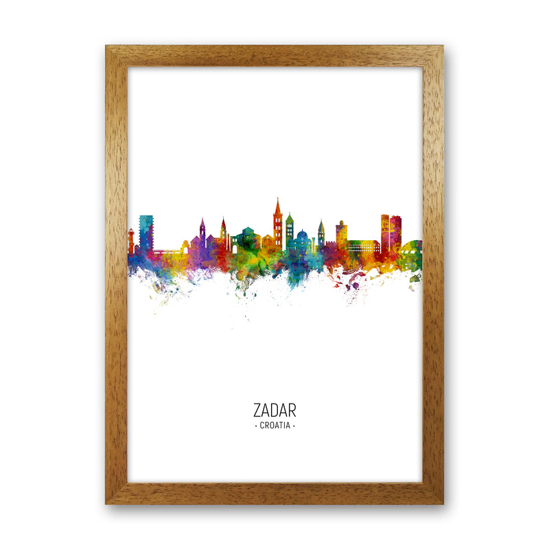 Zadar Croatia Skyline Portrait Art Print by Michael Tompsett Oak Grain