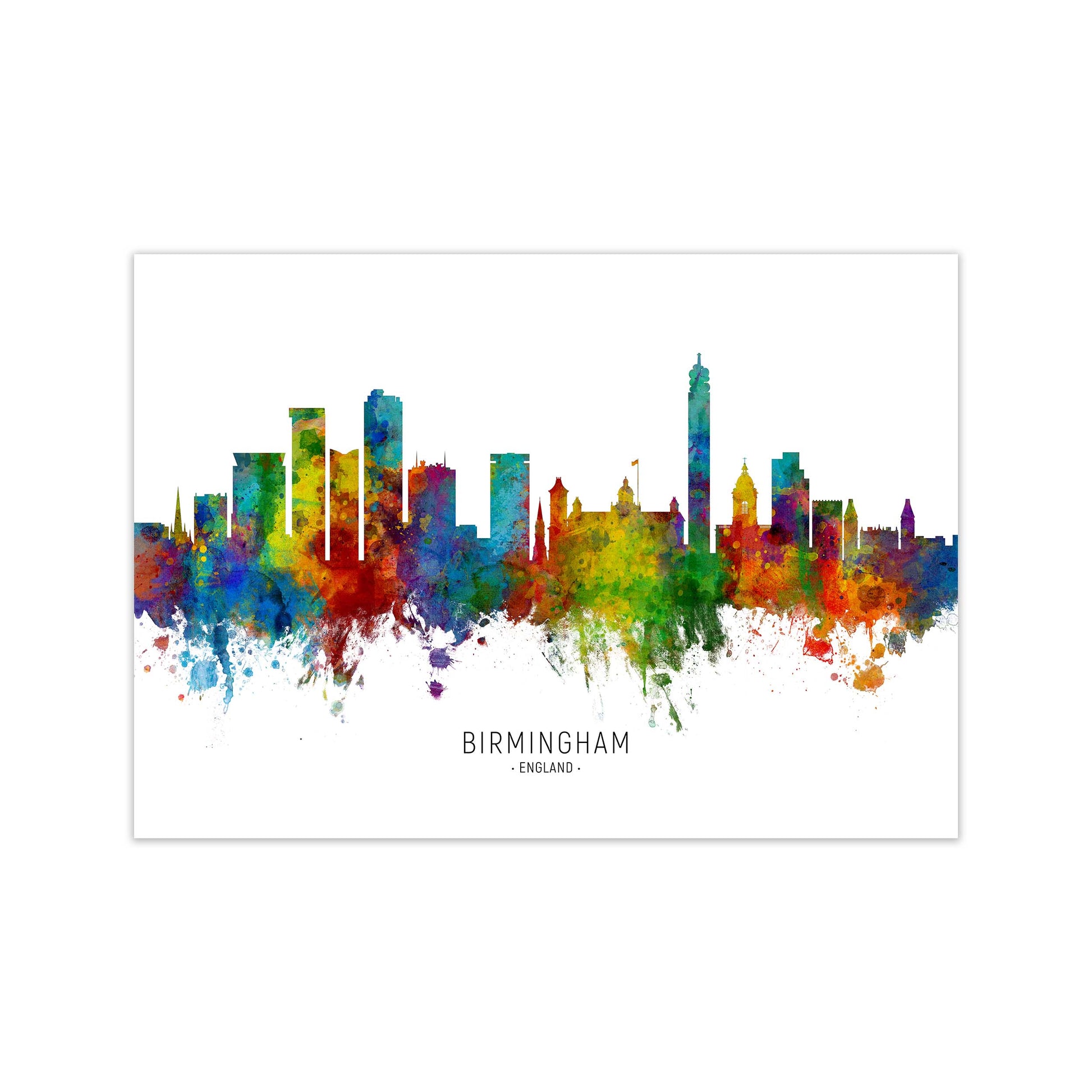 Birmingham England Skyline Art Print by Michael Tompsett Print Only
