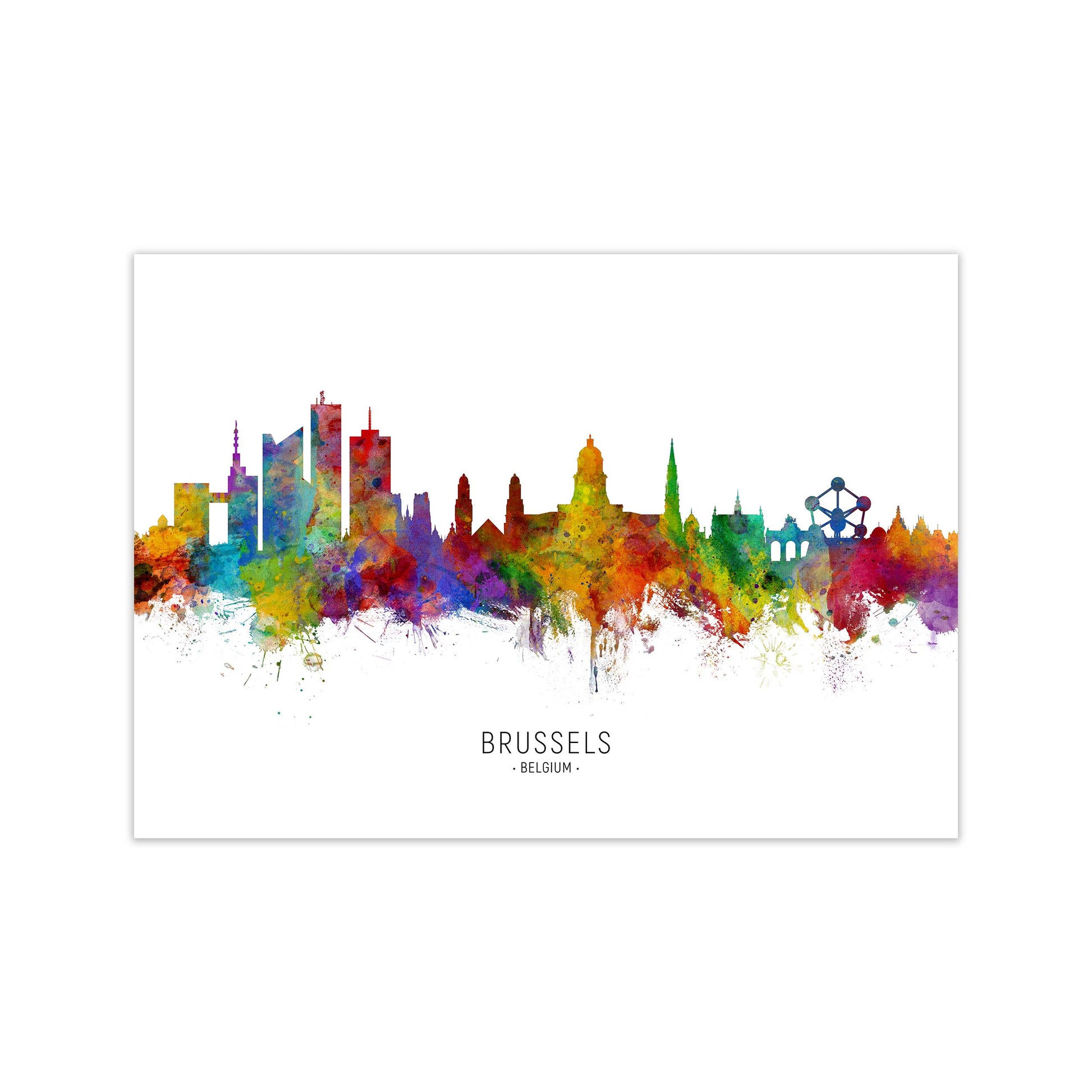 Brussels Belgium Skyline Art Print by Michael Tompsett Print Only