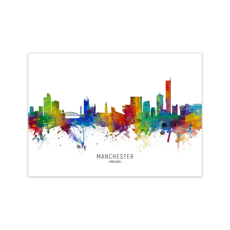 Manchester England Skyline Art Print by Michael Tompsett Print Only