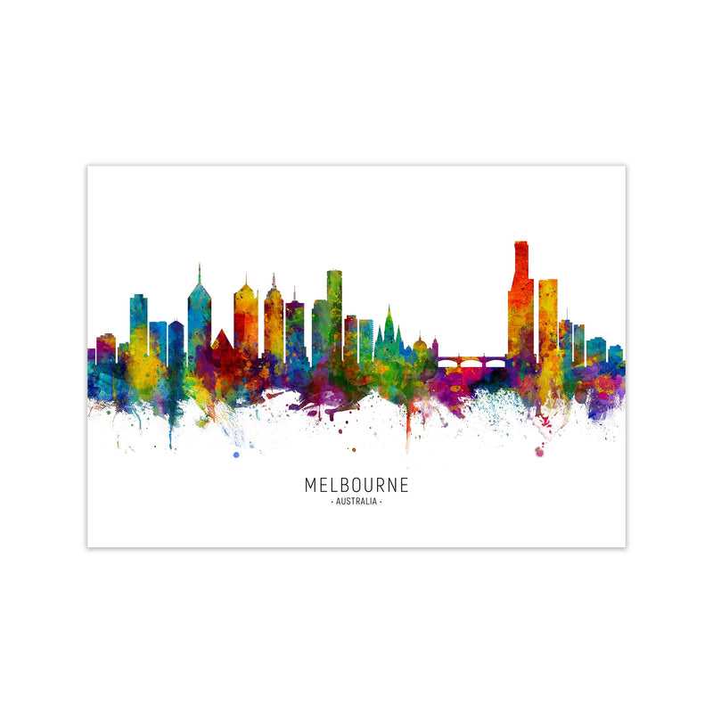 Melbourne Australia Skyline Art Print by Michael Tompsett Print Only