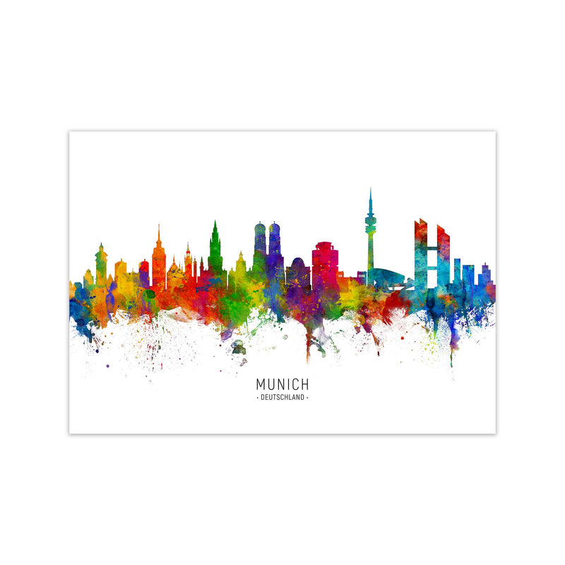 Munich Deutschland Skyline Art Print by Michael Tompsett Print Only