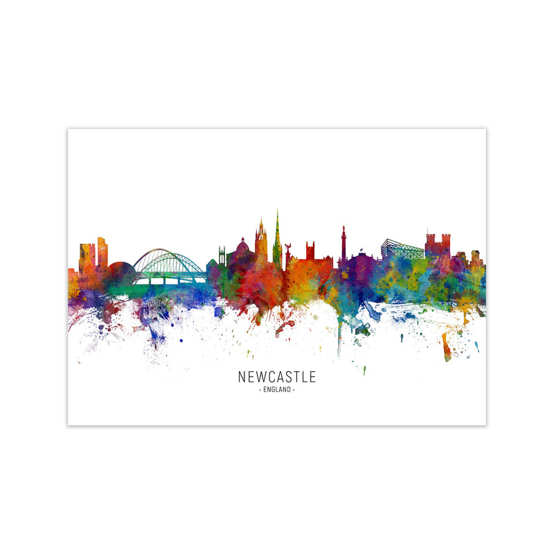 Newcastle England Skyline Art Print by Michael Tompsett Print Only