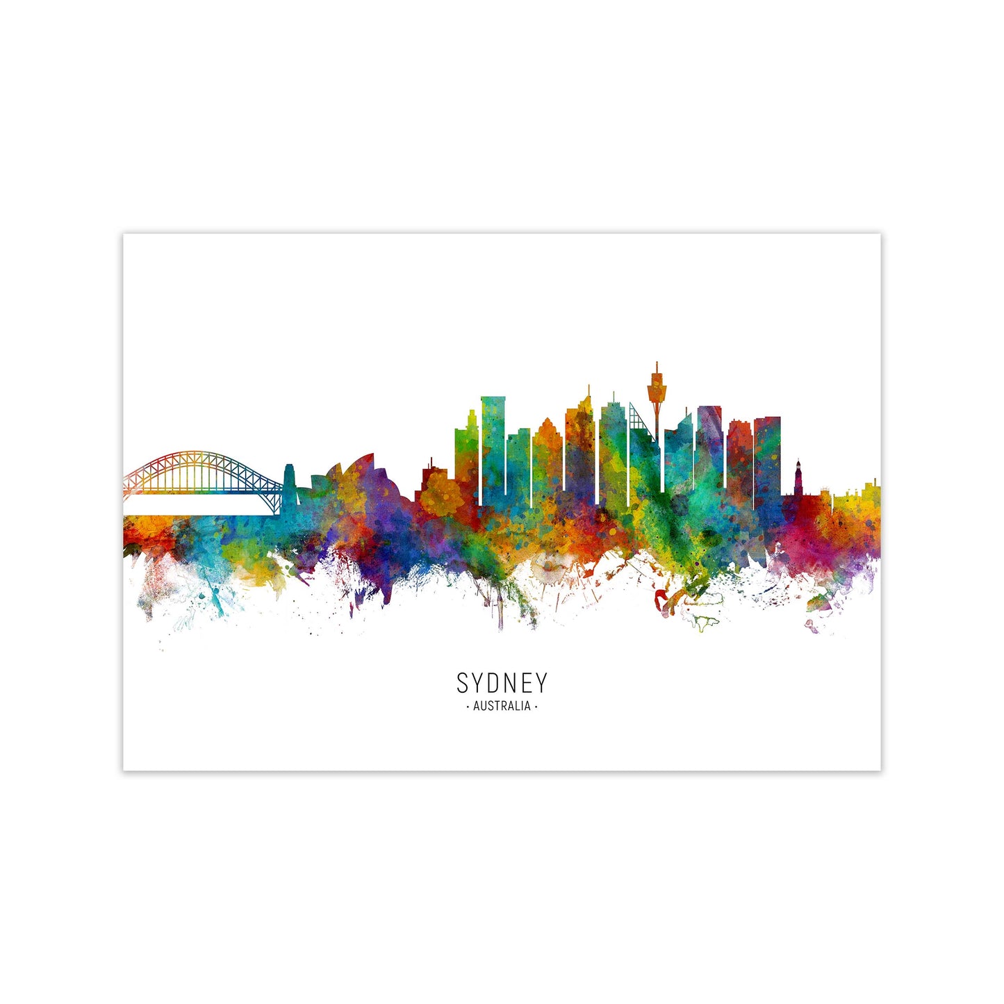 Sydney Australia Skyline Art Print by Michael Tompsett Print Only