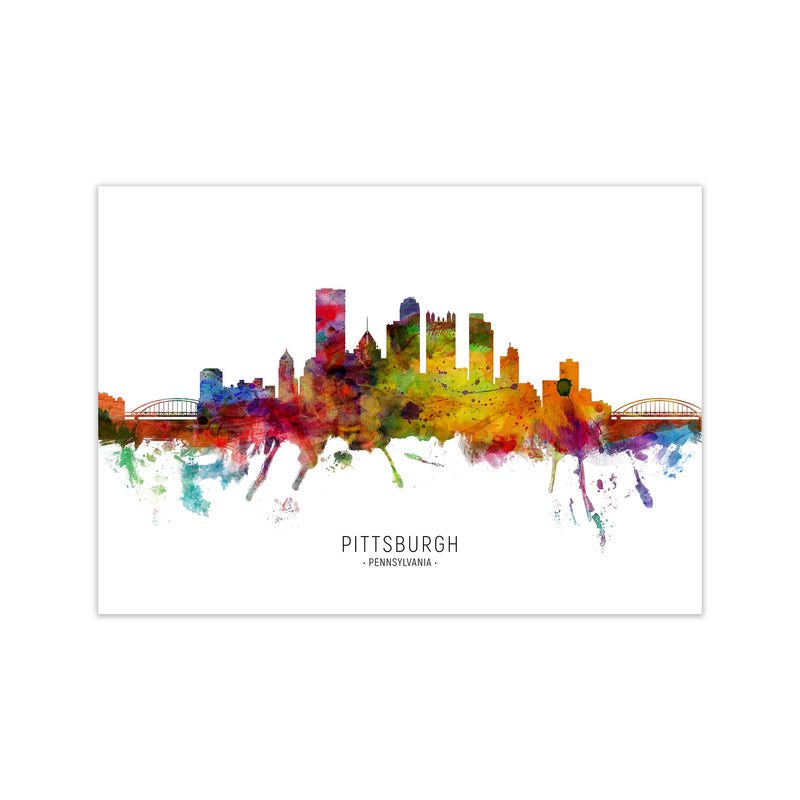 Pittsburgh Pennsylvania Skyline Art Print by Michael Tompsett Print Only