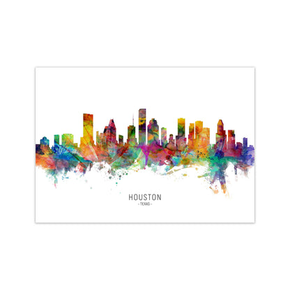 Houston Texas Skyline Art Print by Michael Tompsett Print Only