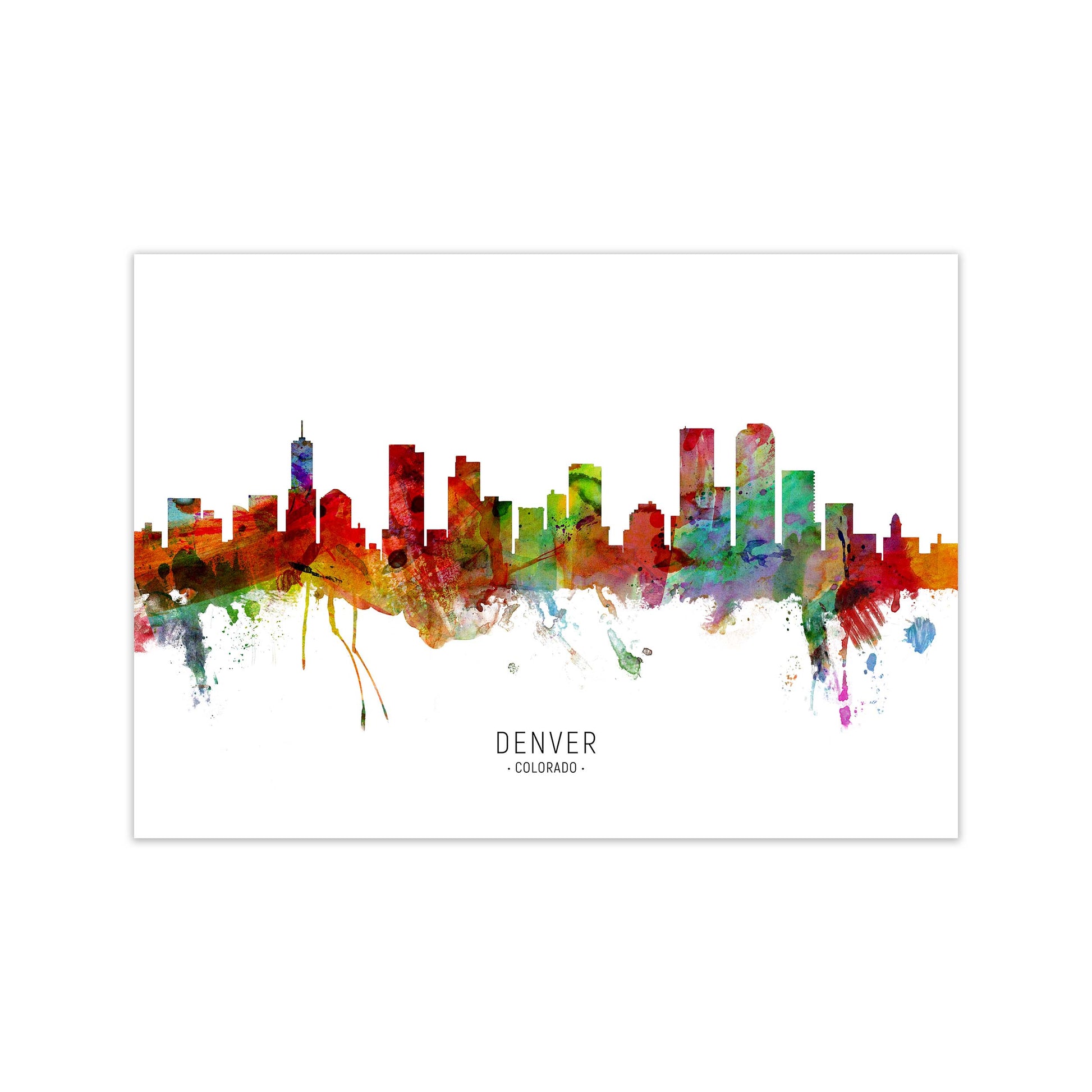 Denver Colorado Skyline Art Print by Michael Tompsett Print Only