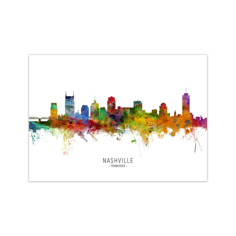 Nashville Tennessee Skyline Art Print by Michael Tompsett Print Only
