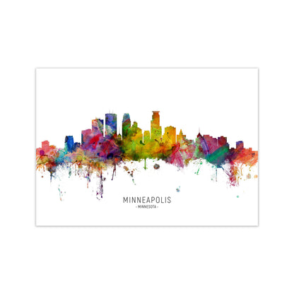 Minneapolis Minnesota Skyline Art Print by Michael Tompsett Print Only