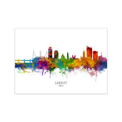 Cardiff Wales Skyline Art Print by Michael Tompsett Print Only