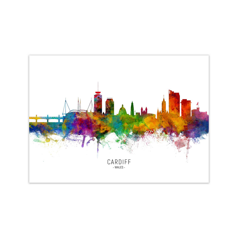 Cardiff Wales Skyline Art Print by Michael Tompsett Print Only
