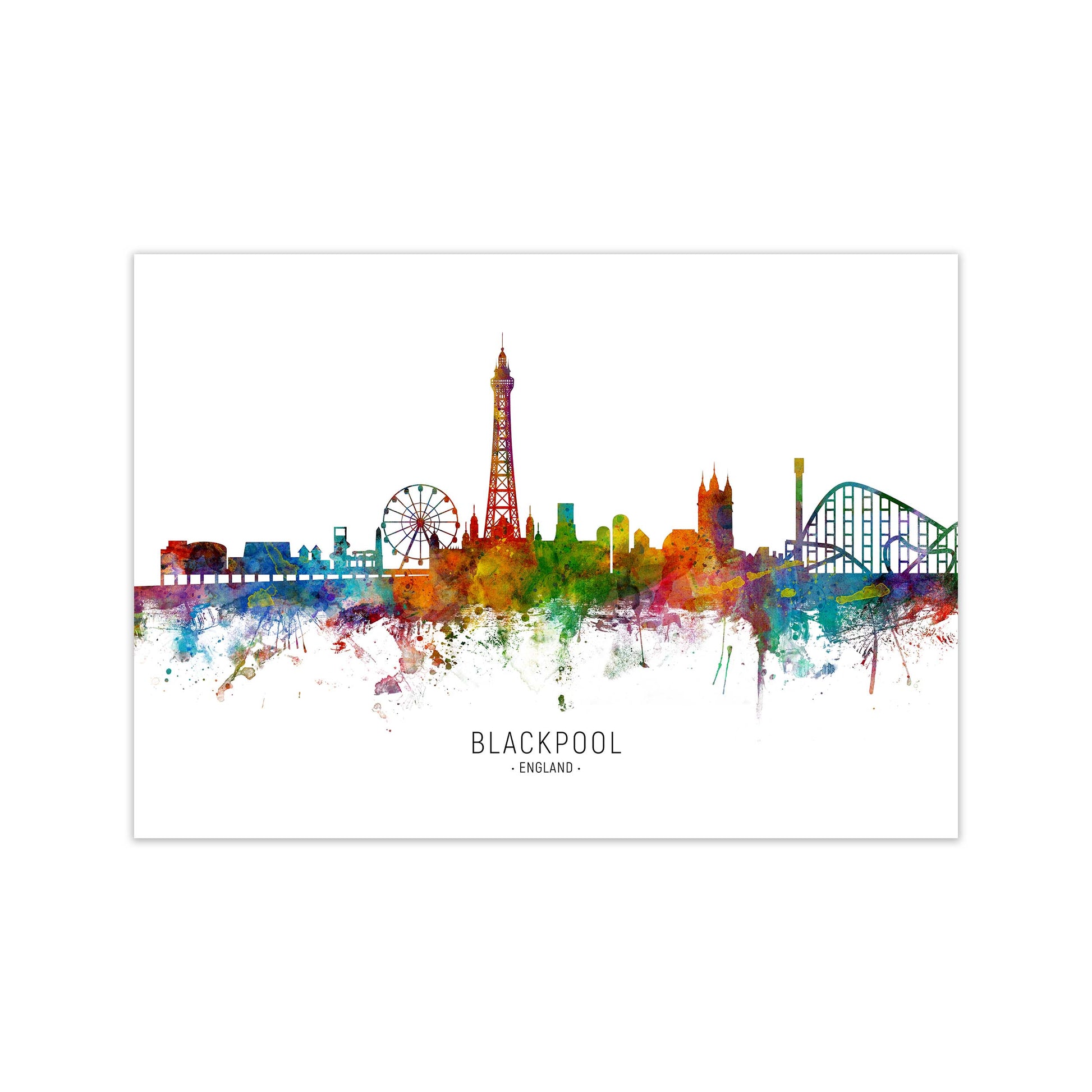 Blackpool England Skyline Art Print by Michael Tompsett Print Only