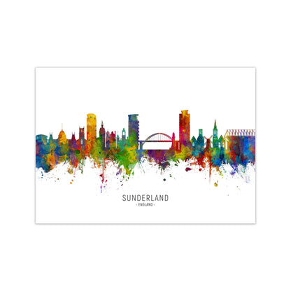 Sunderland England Skyline Art Print by Michael Tompsett Print Only