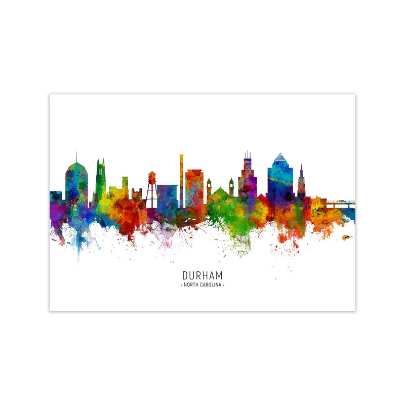 Durham North Carolina Skyline Art Print by Michael Tompsett Print Only