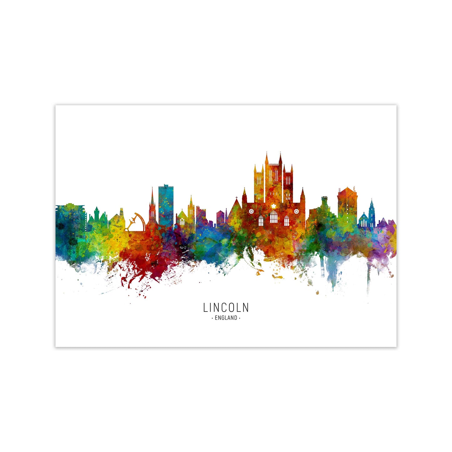Lincoln England Skyline Art Print by Michael Tompsett Print Only