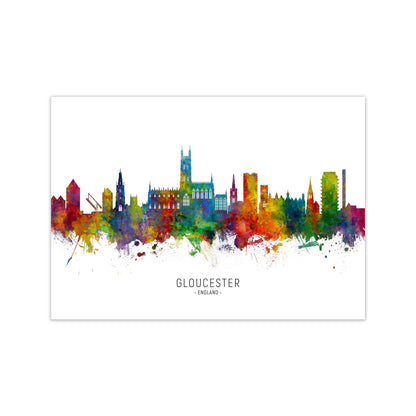 Gloucester England Skyline Art Print by Michael Tompsett Print Only