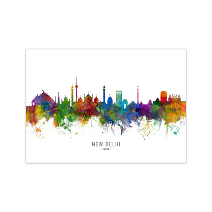 New Delhi India Skyline Art Print by Michael Tompsett Print Only