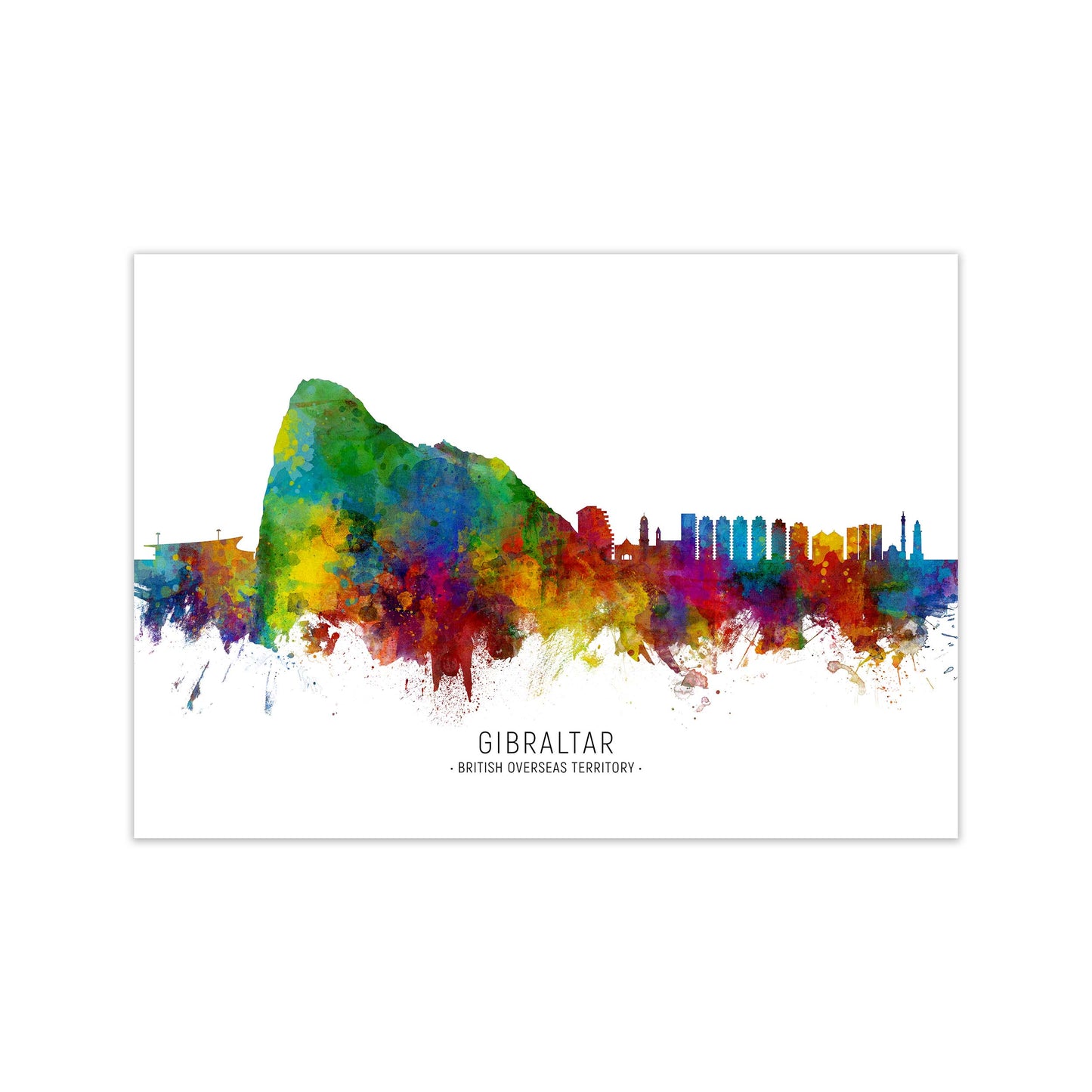 Gibraltar  Skyline Art Print by Michael Tompsett Print Only