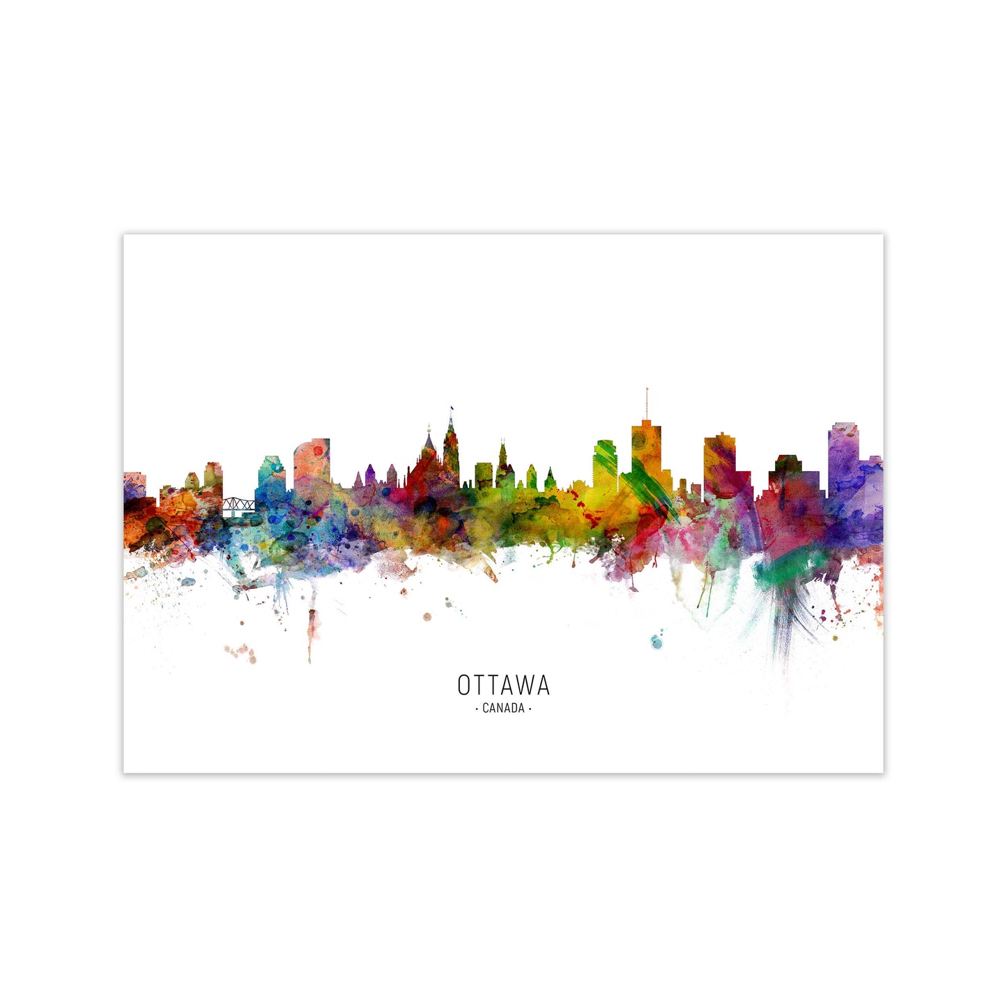 Ottawa Canada Skyline Art Print by Michael Tompsett Print Only