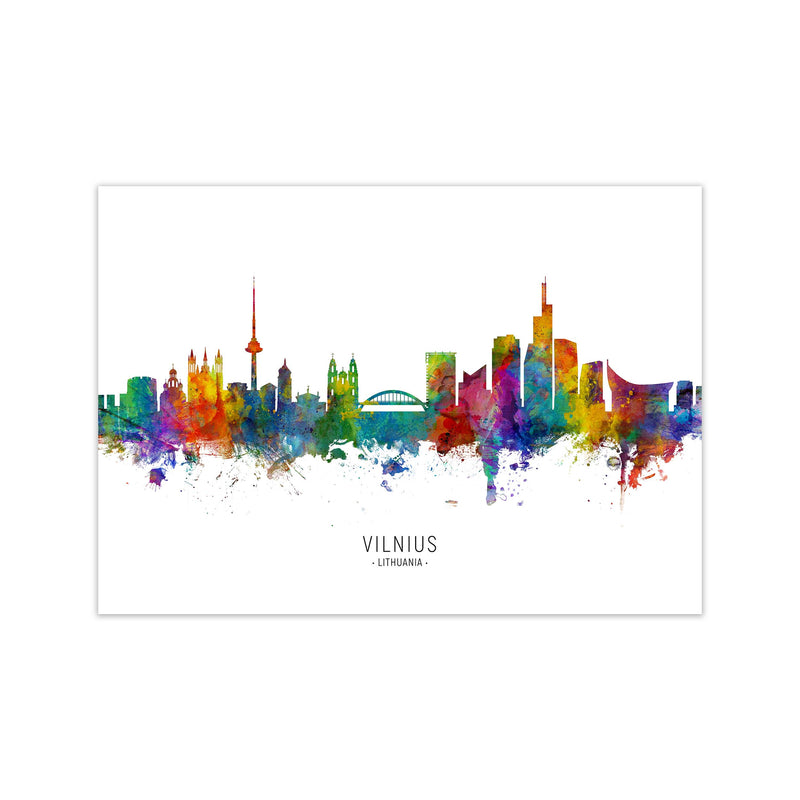Vilnius Lithuania Skyline Art Print by Michael Tompsett Print Only