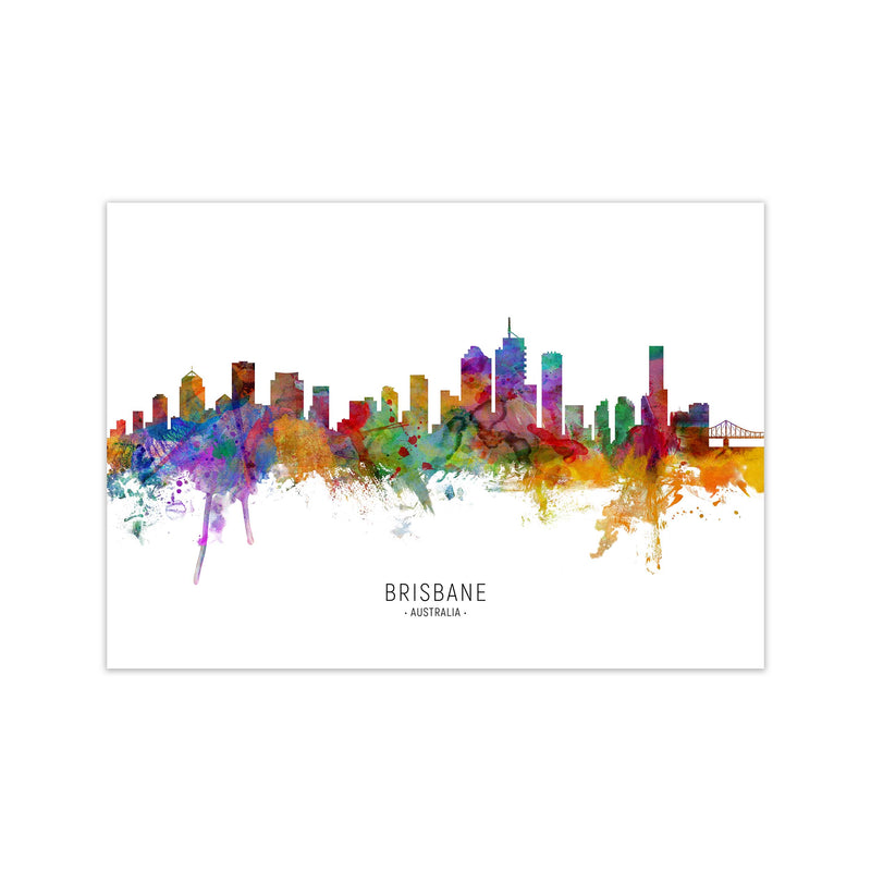 Brisbane Australia Skyline Art Print by Michael Tompsett Print Only