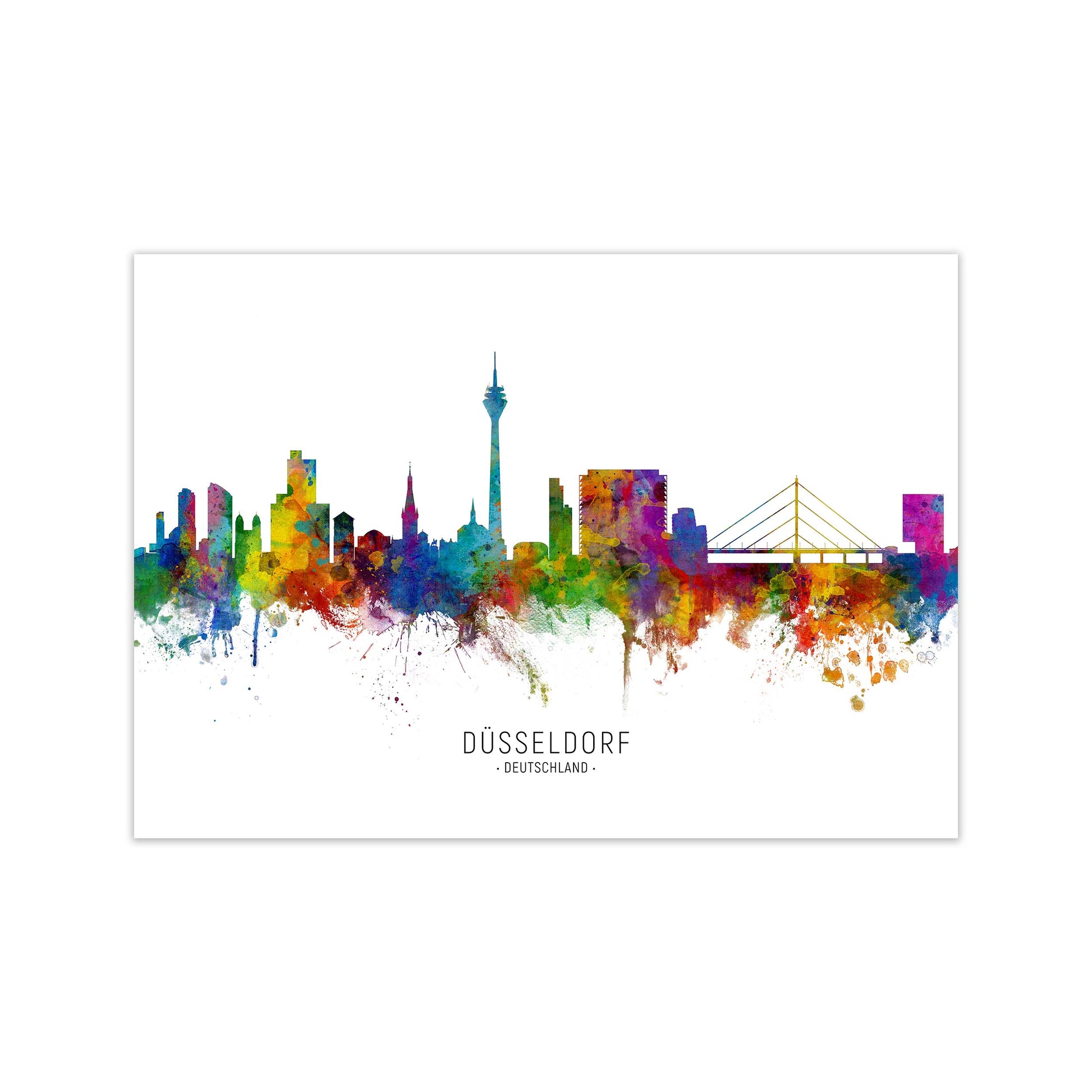 Dusseldorf Deutschland Skyline Art Print by Michael Tompsett Print Only