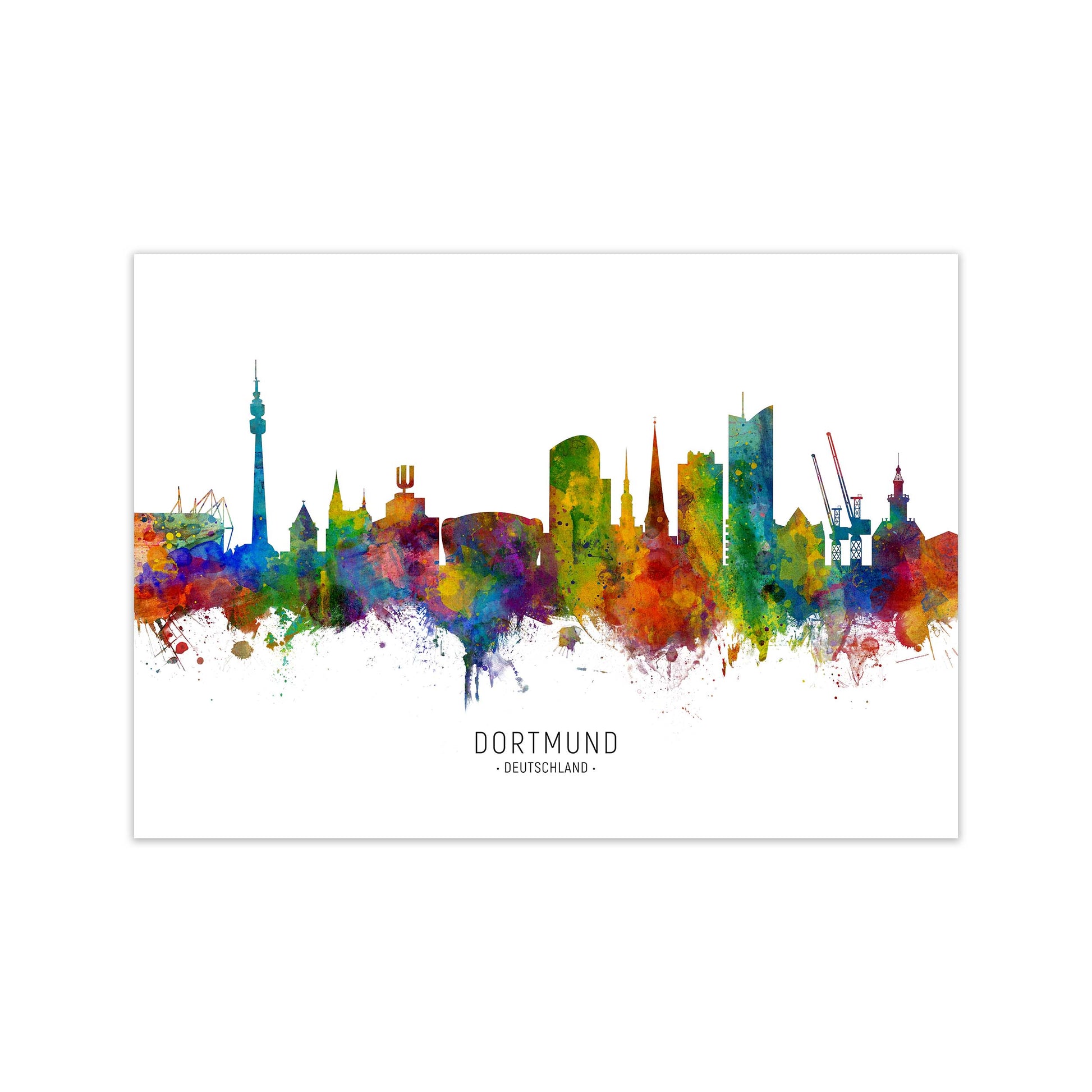 Dortmund Deutschland Skyline Art Print by Michael Tompsett Print Only