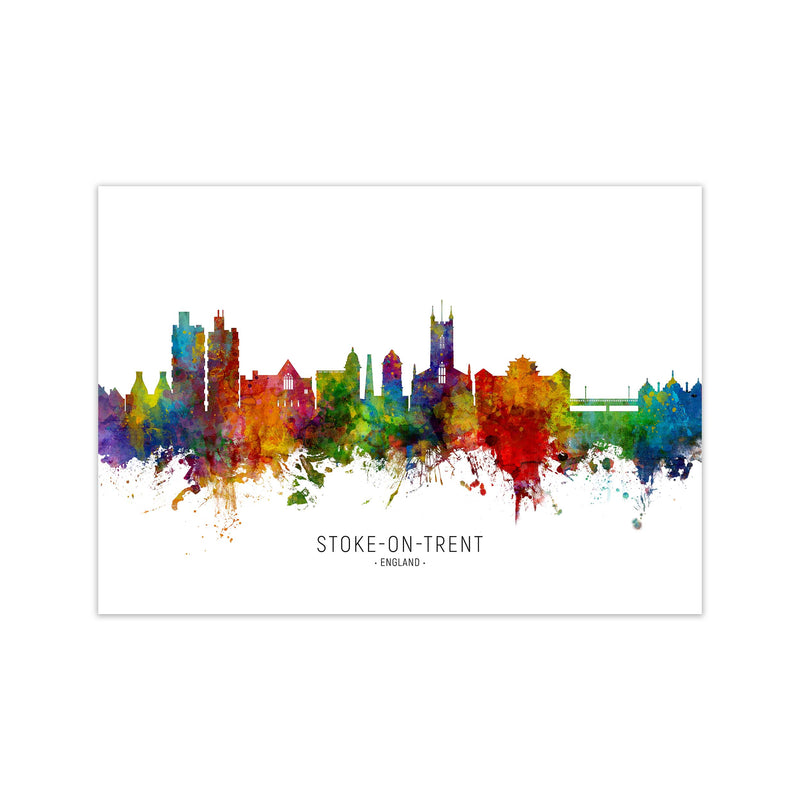 Stoke-On-Trent England Skyline Art Print by Michael Tompsett Print Only