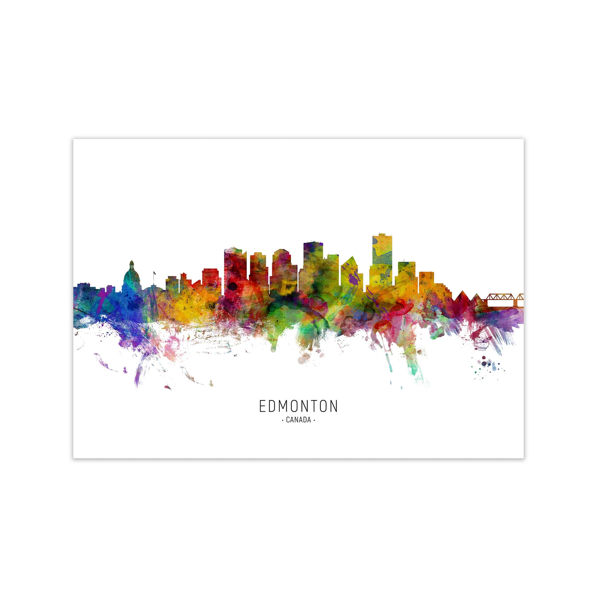 Edmonton Canada Skyline Art Print by Michael Tompsett Print Only