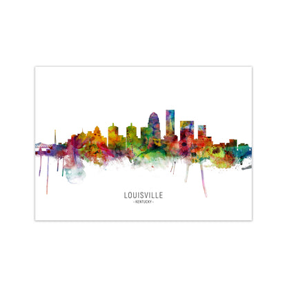Louisville Kentucky Skyline Art Print by Michael Tompsett Print Only