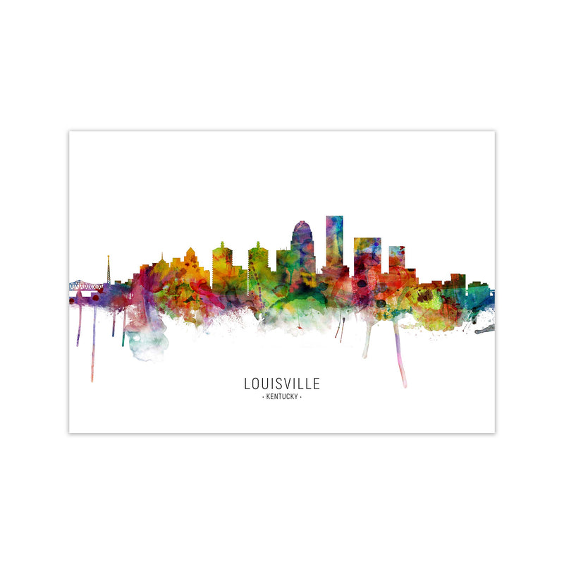Louisville Kentucky Skyline Art Print by Michael Tompsett Print Only