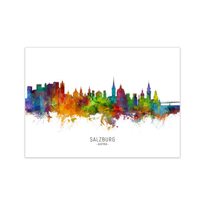 Salzburg Austria Skyline Art Print by Michael Tompsett Print Only