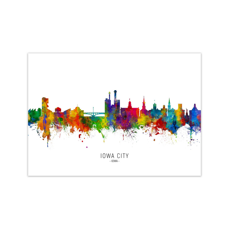Iowa City Iowa Skyline Art Print by Michael Tompsett Print Only