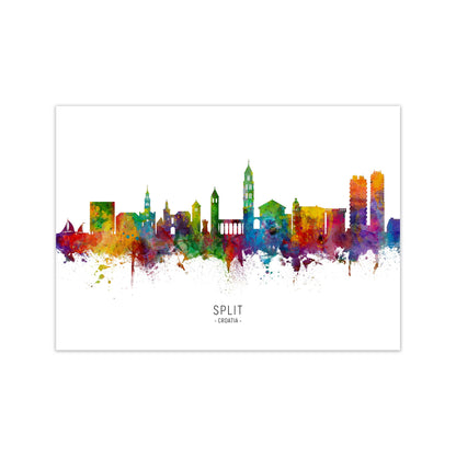 Split Croatia Skyline Art Print by Michael Tompsett Print Only