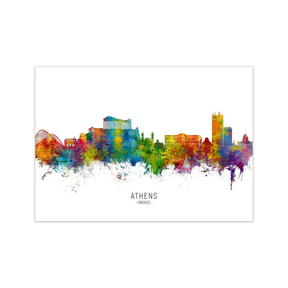 Athens Greece Skyline Art Print by Michael Tompsett Print Only