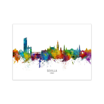 Sevilla Spain Skyline Art Print by Michael Tompsett Print Only
