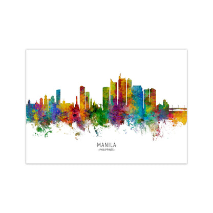 Manila Philippines Skyline Art Print by Michael Tompsett Print Only
