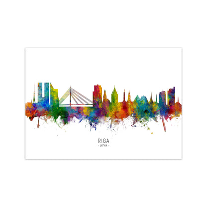 Riga Latvia Skyline Art Print by Michael Tompsett Print Only