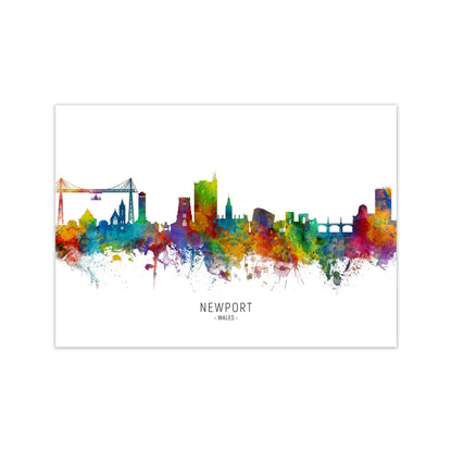 Newport Wales Skyline Art Print by Michael Tompsett Print Only