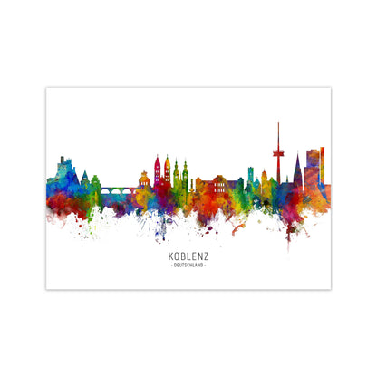 Koblenz Deutschland Skyline Art Print by Michael Tompsett Print Only